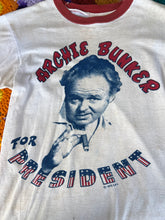 Load image into Gallery viewer, Vintage 70s Archie Bunker For President Ringer T-Shirt
