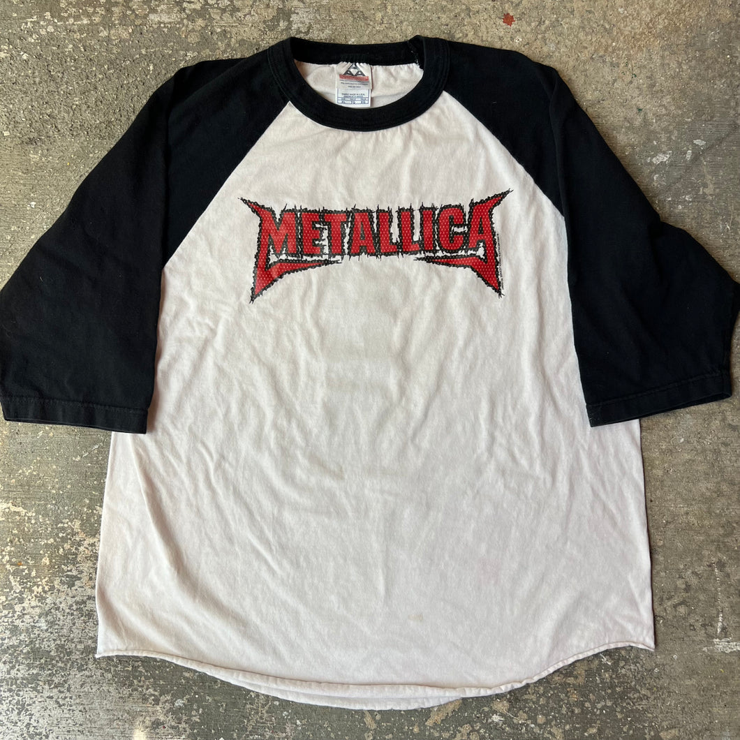 Vintage Y2K 2003 Metallica One Black & White 3/4 Raglan T-Shirt
