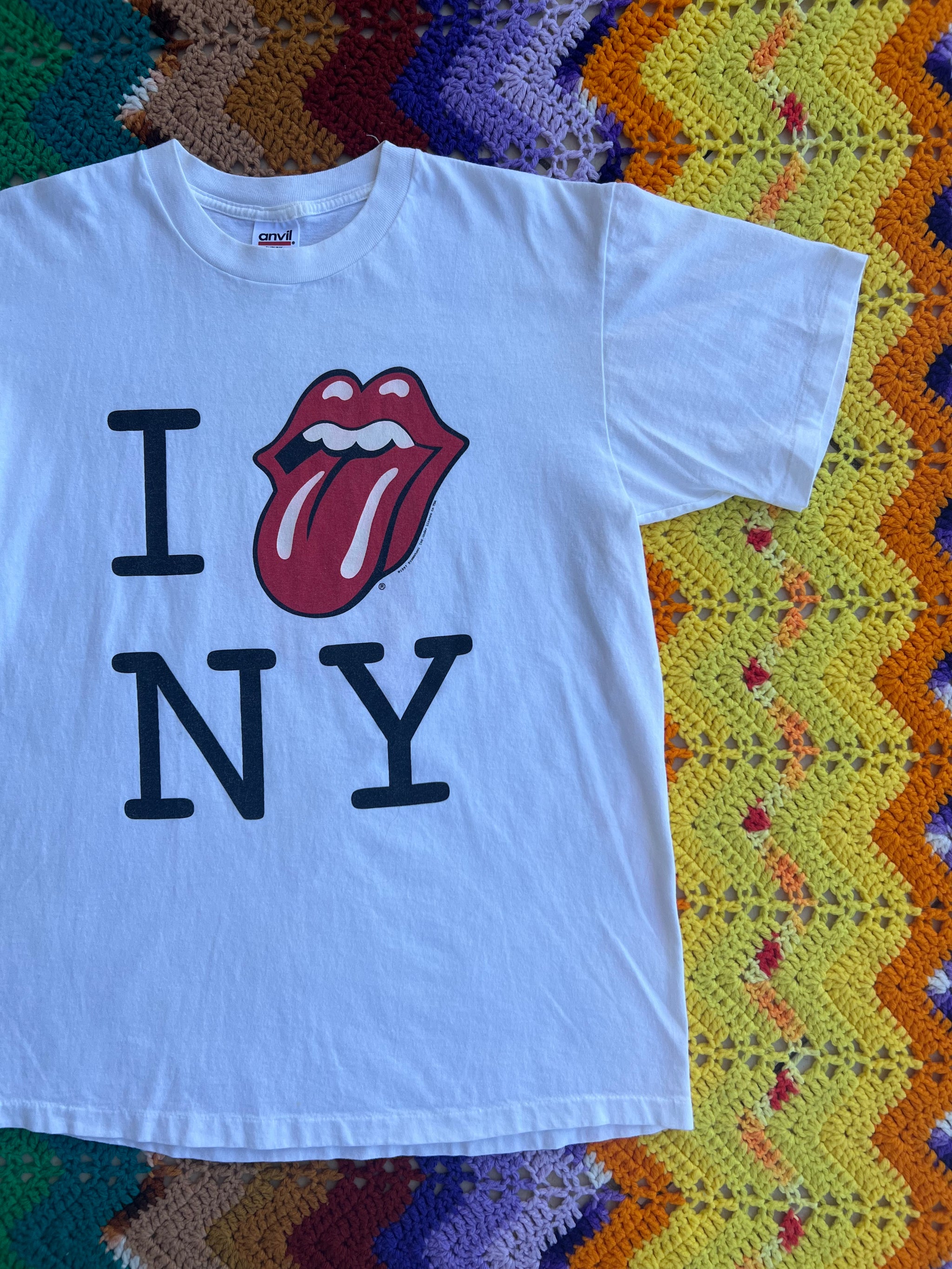 Vintage I Heart NY Rolling Stones 1997 Concert at Giants Stadium T