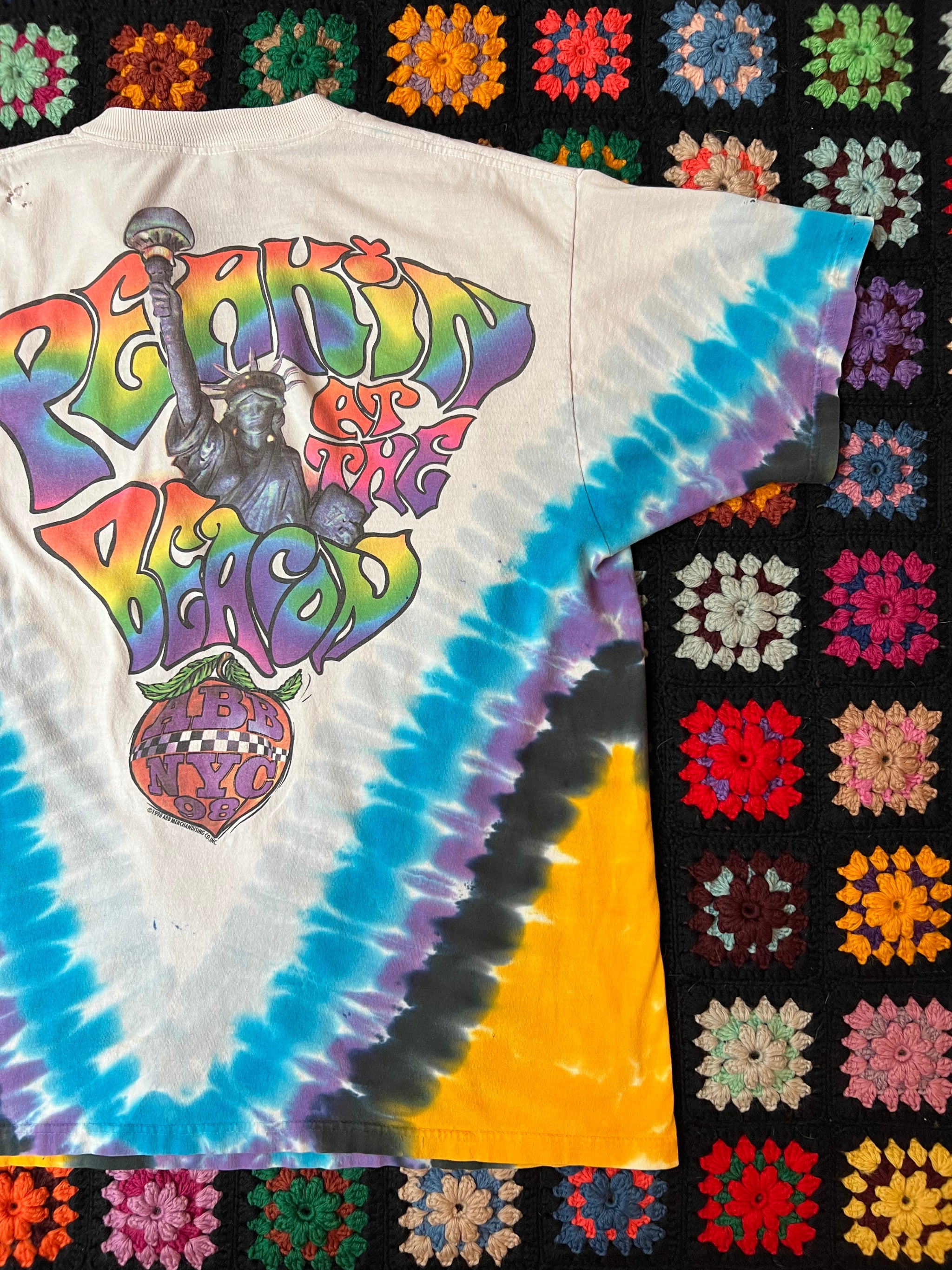 Vintage The Allman Brothers Band 1998 Tour NYC Liquid Blue Tie Dye